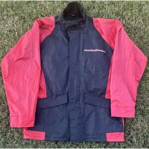 Motoboss Motorcycle Men’s Packable Waterproof Jacket Large Black Red